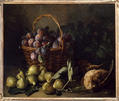 Stilleven, vijgen en pruimen door Alexandre Francois Desportes