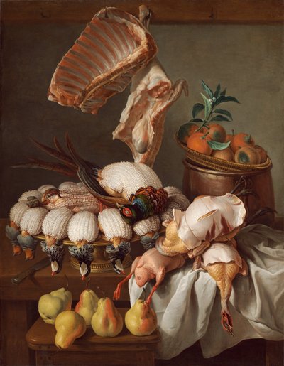 Stilleven met Wild, Vlees en Fruit, 1734 door Alexandre Francois Desportes