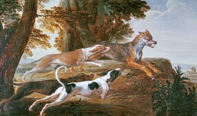 De wolvenjacht door Alexandre Francois Desportes