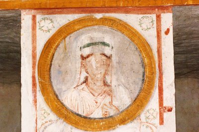 Detail van het frescoed hypogeum door Nicolas Toussaint Charlet