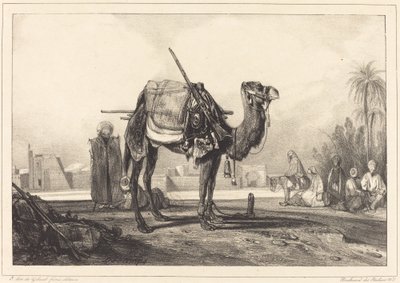 Kameel en Arabieren door Alexandre Gabriel Decamps