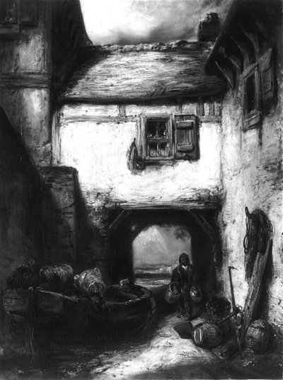 Binnenplaats, c. 1855 door Alexandre Gabriel Decamps