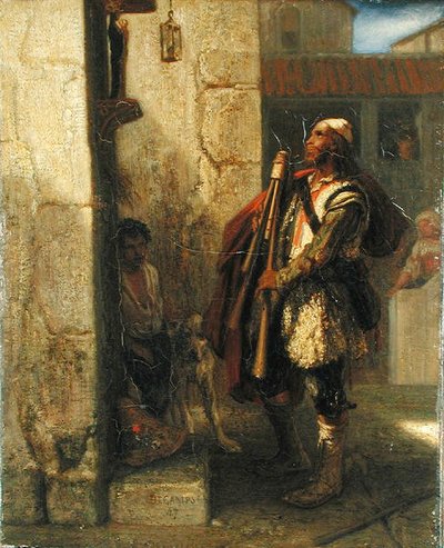 Pifferaro voor een Madonna, 1847 door Alexandre Gabriel Decamps
