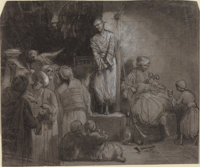 De Slavenmarkt (recto) door Alexandre Gabriel Decamps