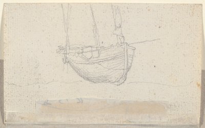 Uitzicht op een stad (verso: schip) door Alexandre Gabriel Decamps