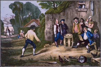 Het Vaten Spel, gegraveerd door Jean Paul Laurens door Alexandre Gabriel after Decamps