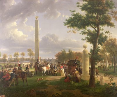 Ontmoeting tussen Napoleon I (1769-1821) en paus Pius VII (1742-1823) in het bos van Fontainebleau in 1804, 1808 door Alexandre Hyacinthe Dunouy