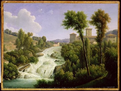Uitzicht vanaf het Ile de Sora boven de Watervallen van het Kasteel, c.1822 door Alexandre Hyacinthe Dunouy