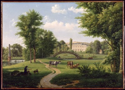 Uitzicht op het Kasteel van Villiers-Saint-Paul, nabij Senlis door Alexandre Hyacinthe Dunouy