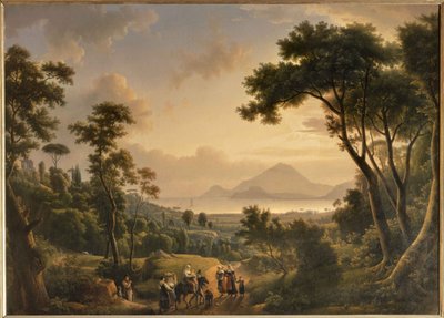 Uitzicht op de kust van Posillipo Koninkrijk Napels door Alexandre Hyacinthe Dunouy