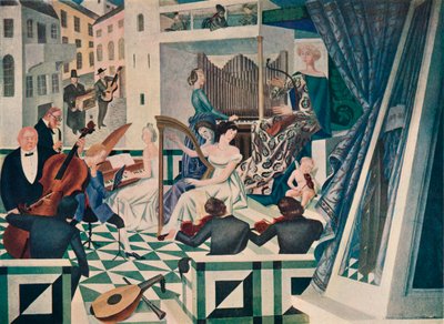 Detail van Muurschildering in een Concertzaal in een Privé Huis, ca. 1927 door Alexandre Jacovleff