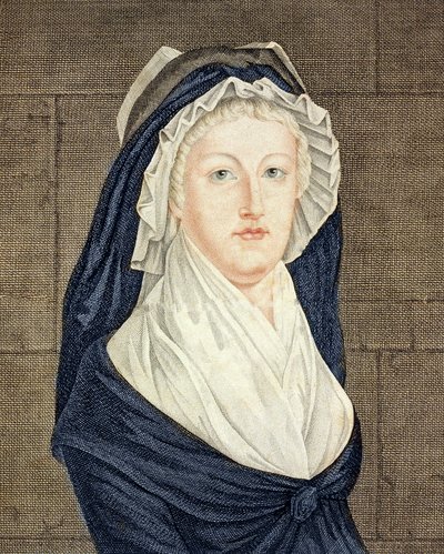 Marie Antoinette (1755-93) in de Concierge, naar een schilderij van Alexandre Kucharski (1741-1819) - Portret van koningin Marie Antoinette (1755-1793) in de Concierge gravure naar het schilderij van Alexandre Kucharski (1741-1819) door Alexandre Kucharski