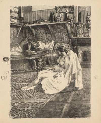 De Modelsessie (La Séance de modèle), ca. 1895 door Alexandre Lunois