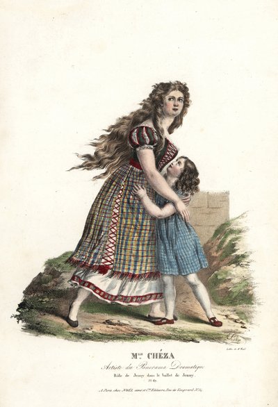 Ballerina Miss Marie Cheza als Jenny in het ballet-pantomime Jenny door Alexandre Marie Colin