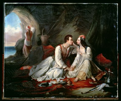 Don Juan en Haidee, c.1833 door Alexandre Marie Colin