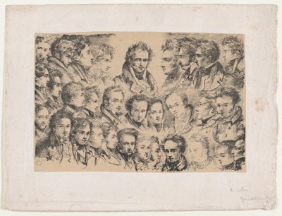 Girodet en zijn studenten, ca. 1817 door Alexandre Marie Colin