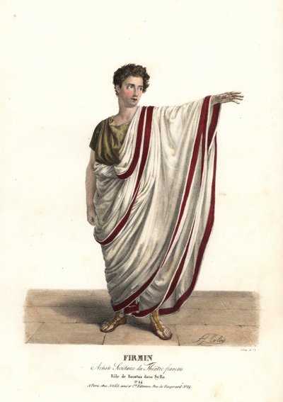 Jean-Baptiste Firmin als Faustus in de tragedie Sylla door Victor Joseph Etienne de Jouy, Theatre Francais door Alexandre Marie Colin