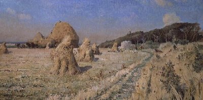 Korenstokken in een veld door Alexandre Nozal