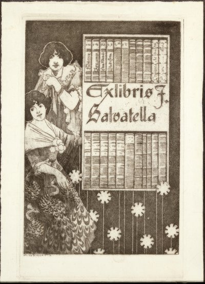 Ex-Libris F. Salvatella door Alexandre de Riquer