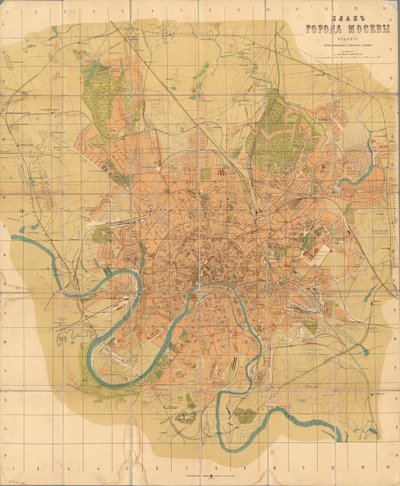Plan van Moskou, 1916 door Alexei Alexeevich Ilyin