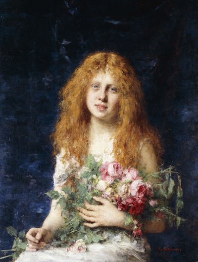 Een Mooie Roos door Alexei Alexevich Harlamoff