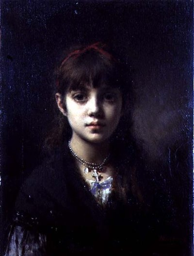 De Dochter van de Kunstenaar, 1884 door Alexei Alexevich Harlamoff