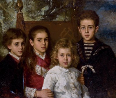 Portret van de kinderen van Paul Pavlovich Demidoff, 2e Prins van San Donato 1839-1885, Avrora, A door Alexei Alexeyevich Harlamov