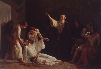 De straf van Ananias en Saffira, 1865 door Alexei Alexeyevich Harlamov
