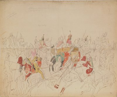 Maharaja Sher Singh van Punjab en Zijn Hof, 1846 door Alexei Dmitriyevich Saltykov