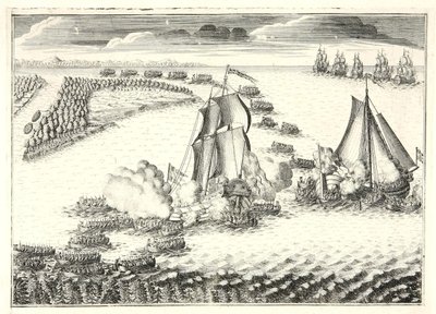 De slag bij de monding van de Neva op 18 mei 1703, 1720s door Alexei Fyodorovich Zubov