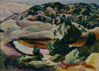 Korolkovskiye Dachas. Vijver in de heuvels, 1918 door Alexei Ilyich Kravchenko