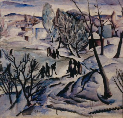 Winter. Bevroren Vijver, 1923-1924 door Alexei Ilyich Kravchenko