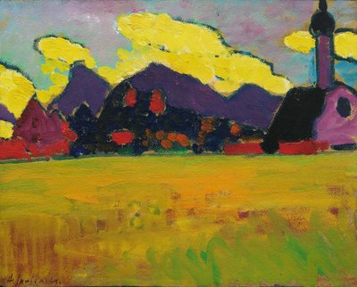 Landschap bij Murnau Gele avondwolken, c. 1910 door Alexei Javlensky von