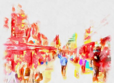 Stadswandeling,2020,(gemengde techniek) door Alexei Makhov