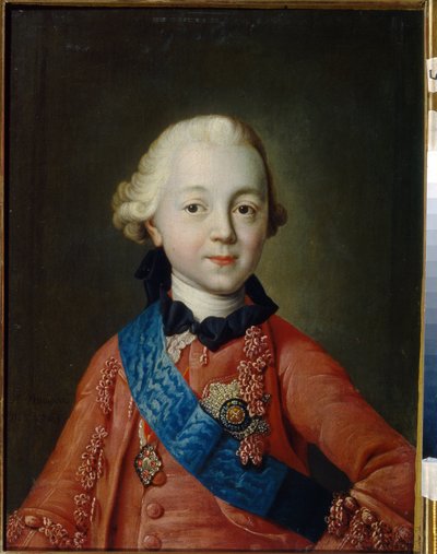 Portret van grootvorst Pavel Petrovich Romanov als kind door Alexei Petrovich Antropov