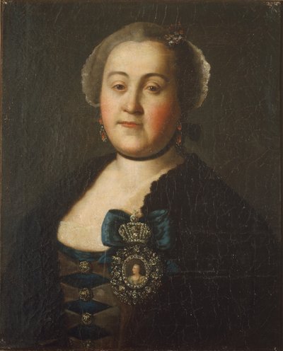 Portret van gravin Agrippina Leontievna Apraxina, eind 1750s door Alexei Petrovich Antropov