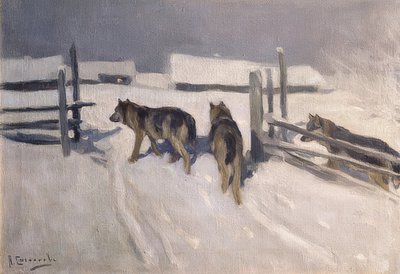 Wolven. Winternacht door Alexei Steipanovitch Stepanov