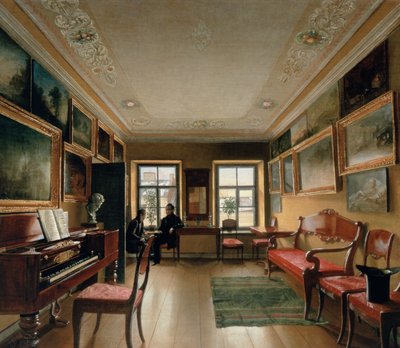 Interieur van een herenhuis, 1830s door Alexei Vasilievich Tyranov