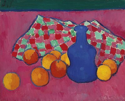 Blauwe Vaas met Sinaasappels, 1908 door Alexej von Jawlensky
