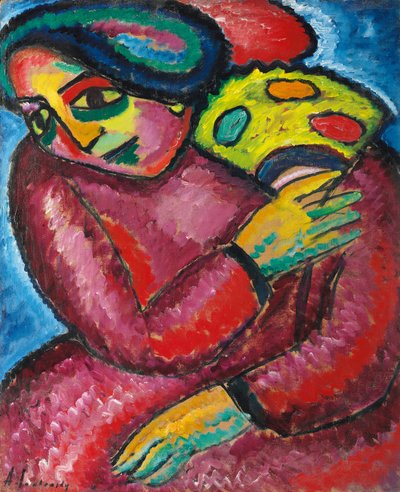 Dans met gele waaier; Tanz mit gelbem Fächer, 1912 door Alexej von Jawlensky