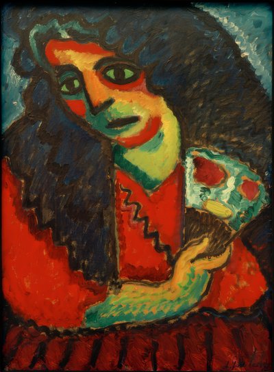 Vrouw met waaier door Alexej von Jawlensky