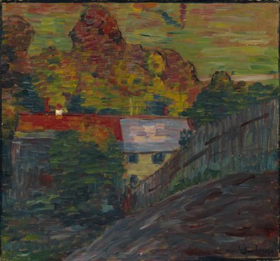 Landschap met rood dak, Wasserburg door Alexej von Jawlensky