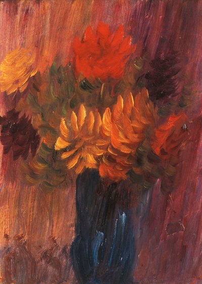 Groot Stilleven: Rode en Gele Dahlia door Alexej von Jawlensky
