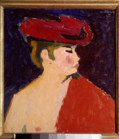 De rode sjaal door Alexej von Jawlensky
