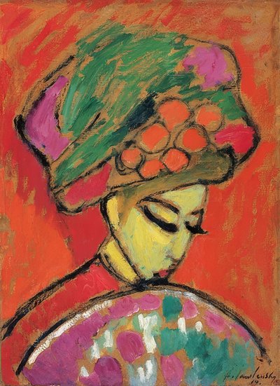Meisje met bloemenhoed (Meisje met tulband) door Alexej von Jawlensky