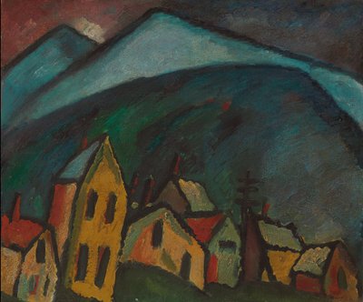 Berglandschap met huizen, 1912 door Alexej von Jawlensky