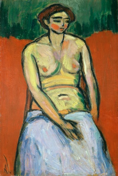 Zittende Vrouwelijke Naakt, ca. 1910 door Alexej von Jawlensky