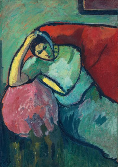 Zittende vrouw, 1909 door Alexej von Jawlensky