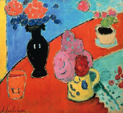 Stilleven met vaas en kruik door Alexej von Jawlensky
