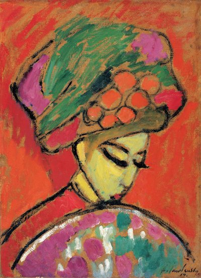 Jong Meisje met een Bloemenhoed door Alexej von Jawlensky